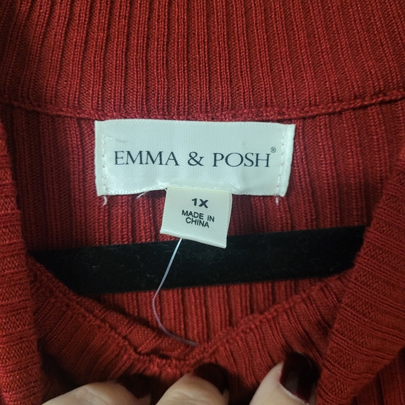 Asymmetric Ribbed Midi Dress In Burgundy 1X - Picture 5 of 8